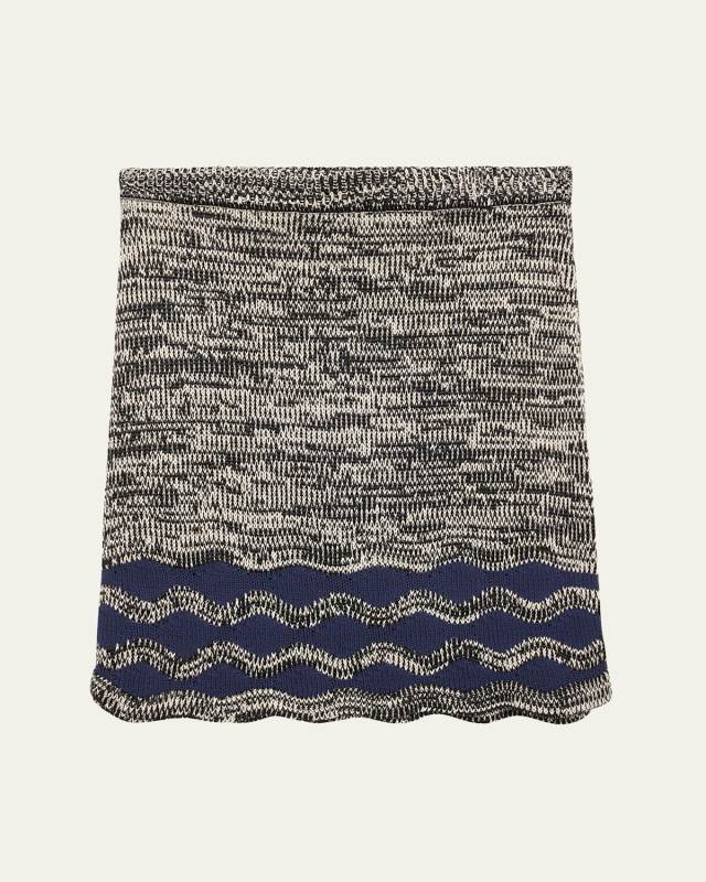 Shade Knit Scallop Mini Skirt